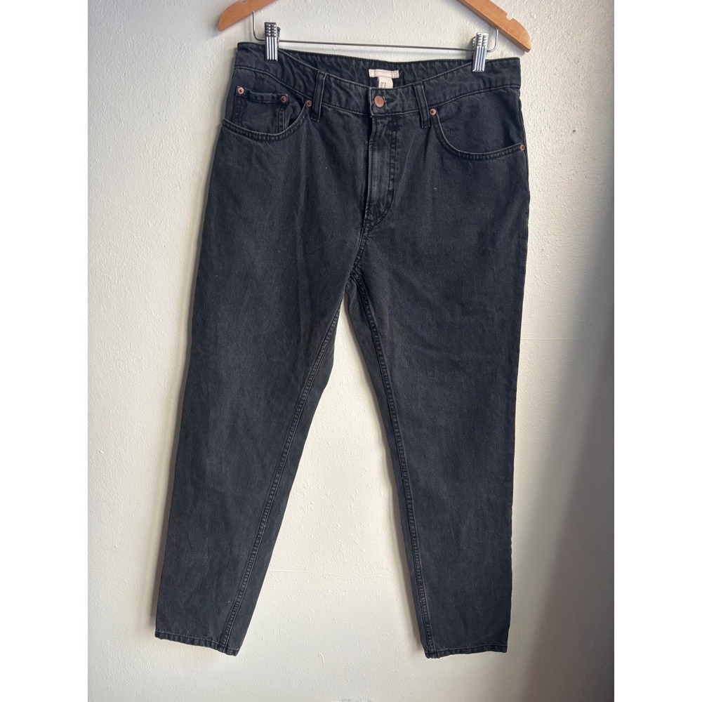 H&M Womens Black Wash Straight Leg Denim Jeans Size 10 (Fits 32x29)‎